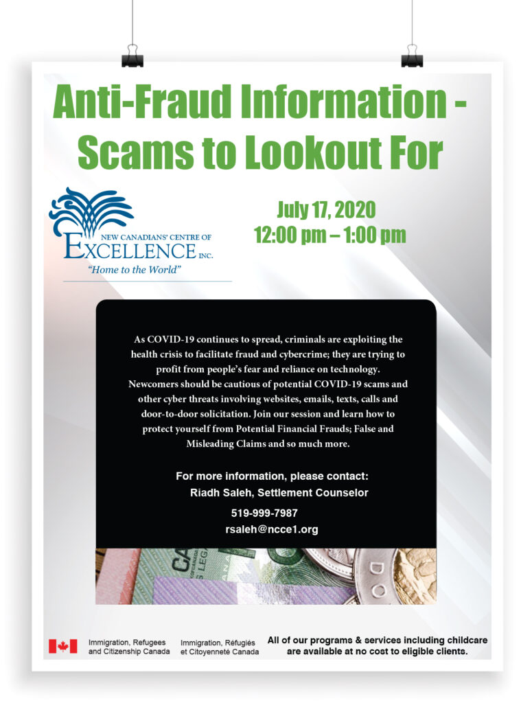 anti-fraud information scams to lookout for