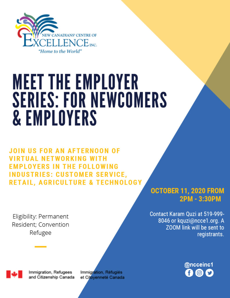 Meet the employer series - meet and match October 11 2020
