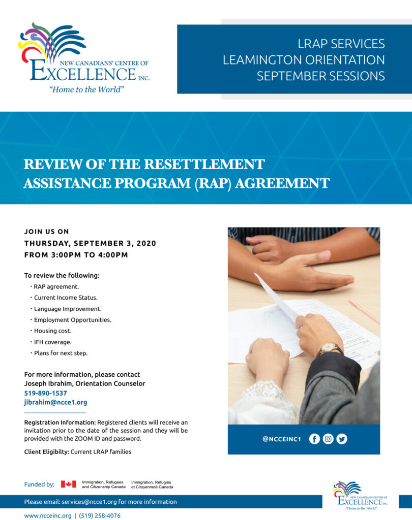 Review of the Resettlement Assistance Program (RAP) Agreement
