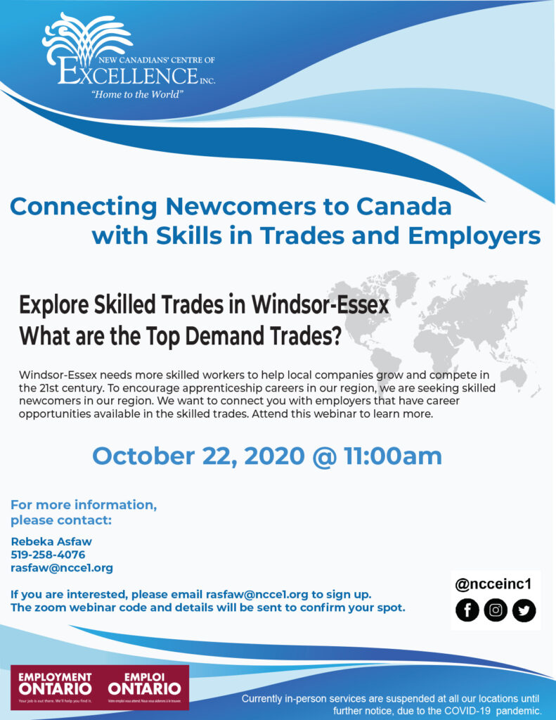 Connecting Newcomers to Canada with Skills in Trades and Employers