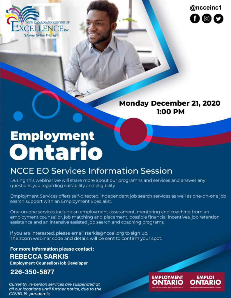 Employment Ontario Services - Dec 21 2020