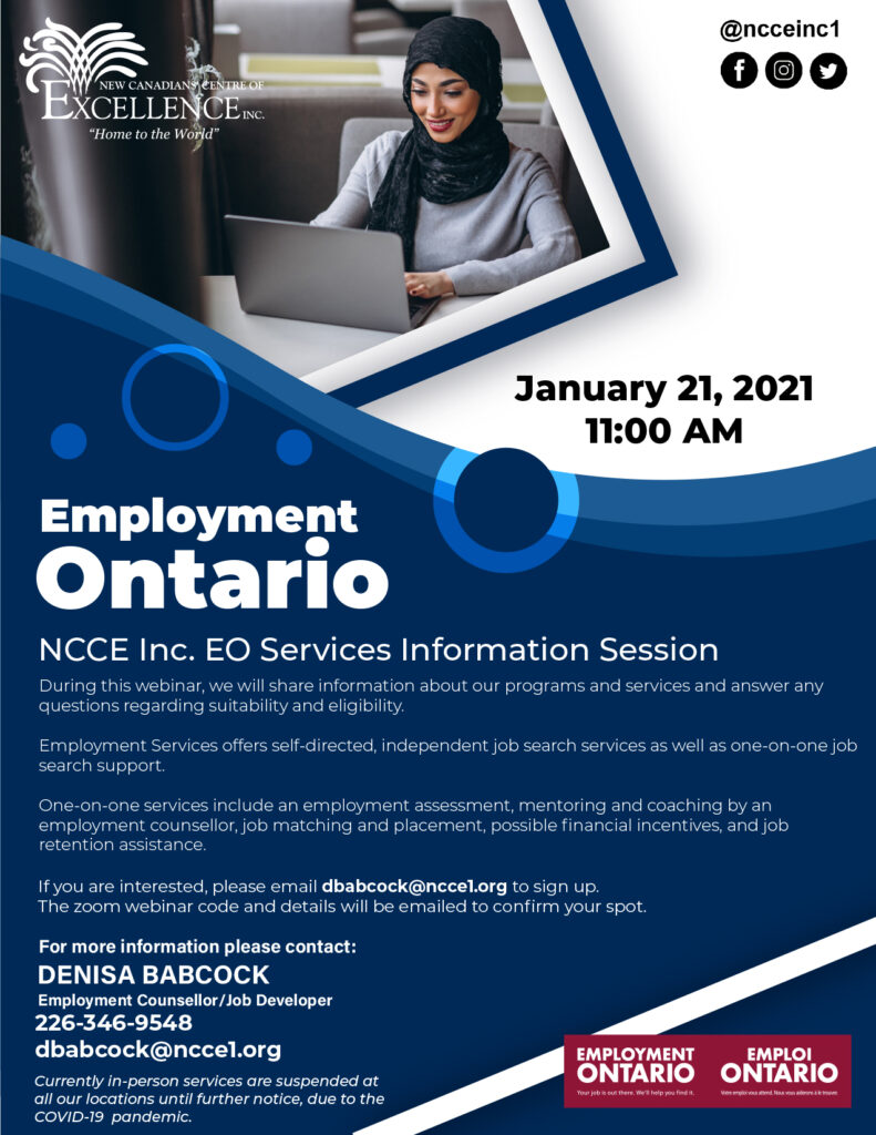 NCCE Inc. Employment Ontario Services Information Session